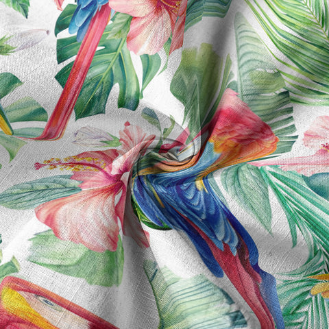 Floral Parrot Summer Beach Hawaiian Shirt, Colorful Parrot Flowers Pattern Hawaii Shirt - The Palmix
