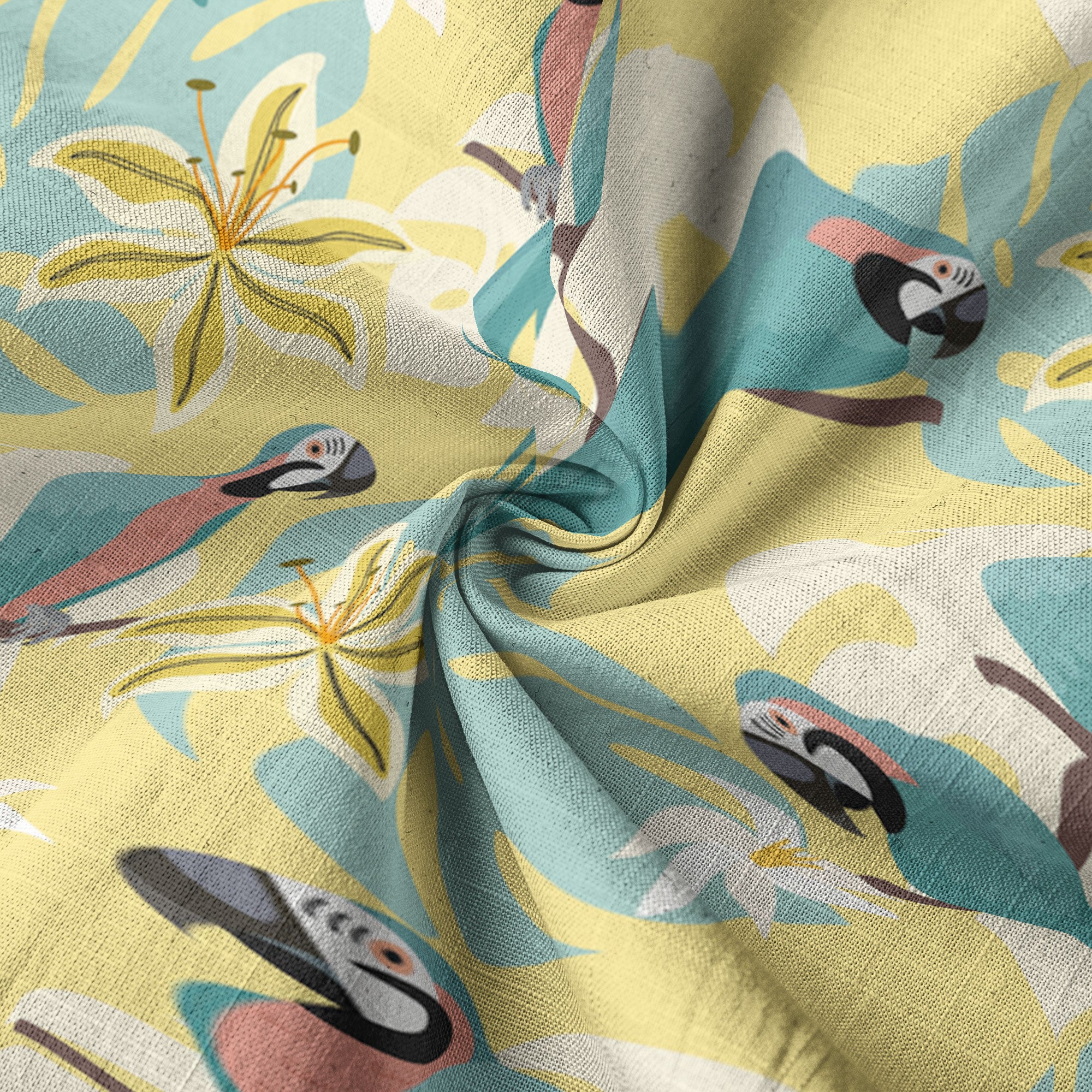 Tropical Parrot Summer Hawaiian Button Down Shirt, Parrot Flowers Pattern Hawaii Shirt - The Palmix