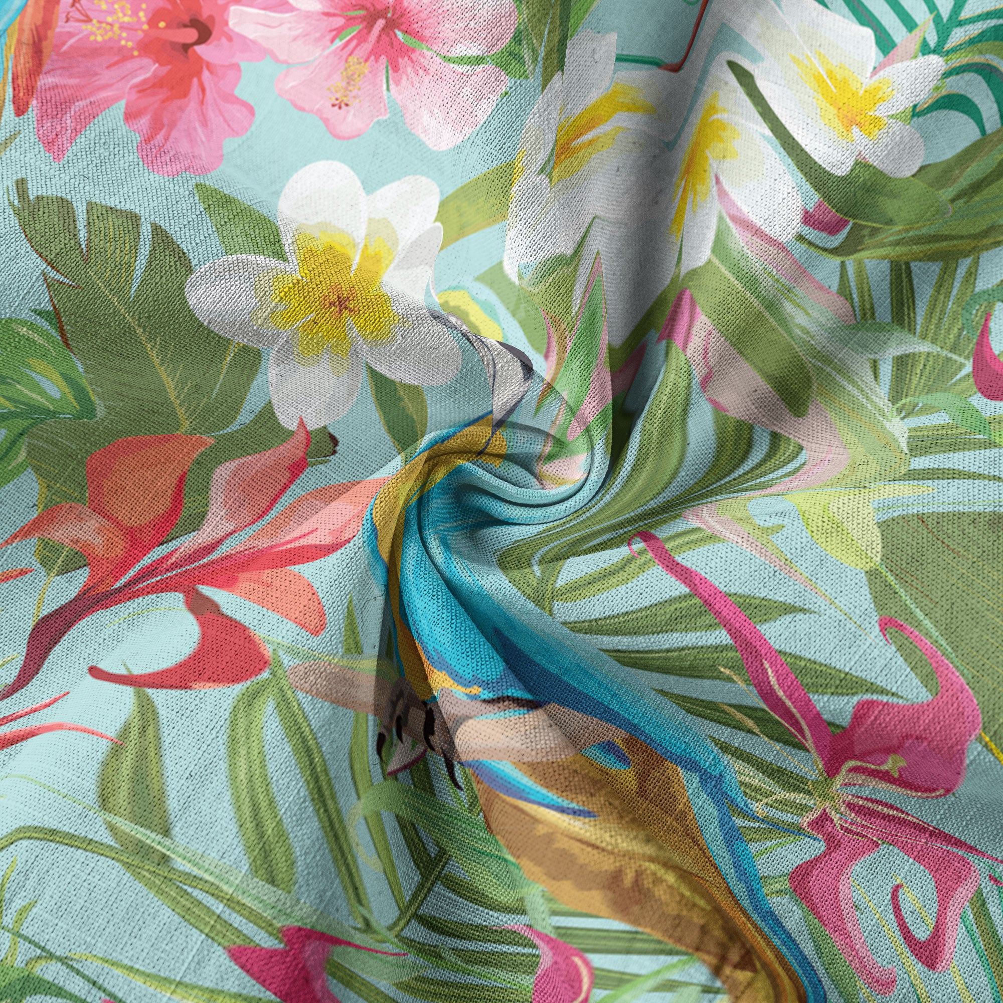 Tropical Parrot Summer Hawaiian Button Down Shirt, Parrot Flowers Pattern Hawaii Shirt - The Palmix