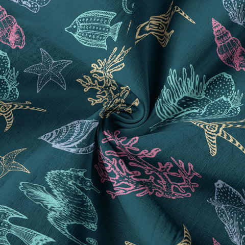 Vintage Ocean Print Hawaiian Shirts for Men Women, Sea Animal Aloha Summer Beach Shirt - The Palmix