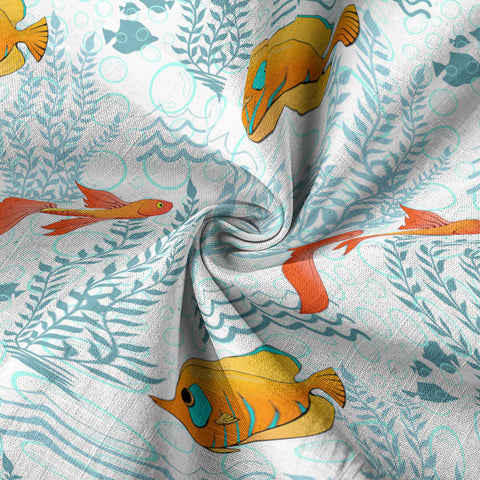Sea Ocean Animals Women's Hawaiian Shirt, Ocean Fish Print - The Palmix