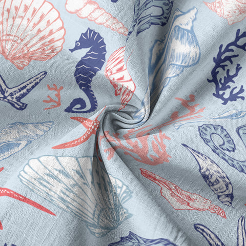 Ocean Animals Women's Hawaiian Shirt, Ocean Aloha Hawaiian Print - The Palmix