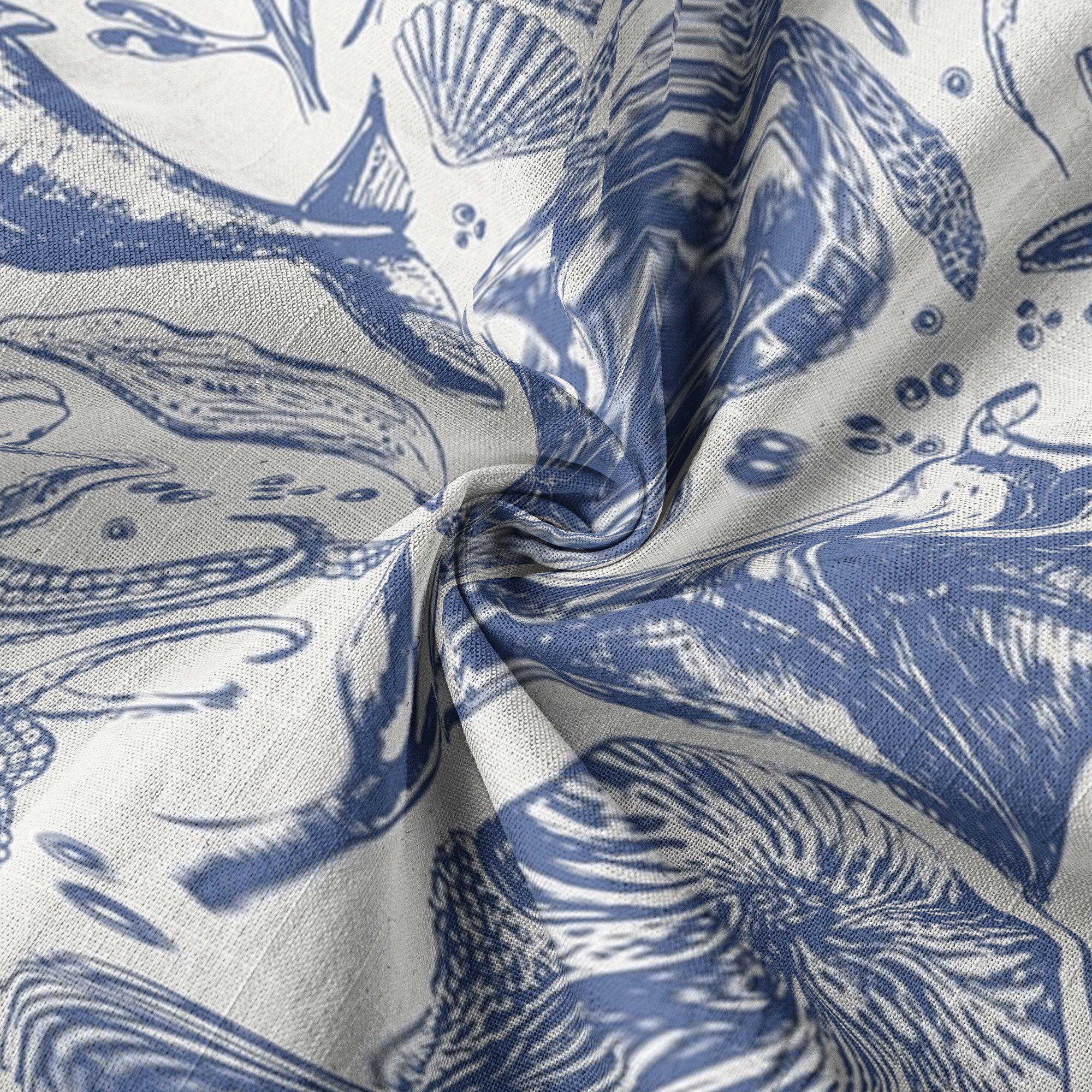 Ocean Animals Women's Hawaiian Shirt, Ocean Aloha Hawaiian Print - The Palmix