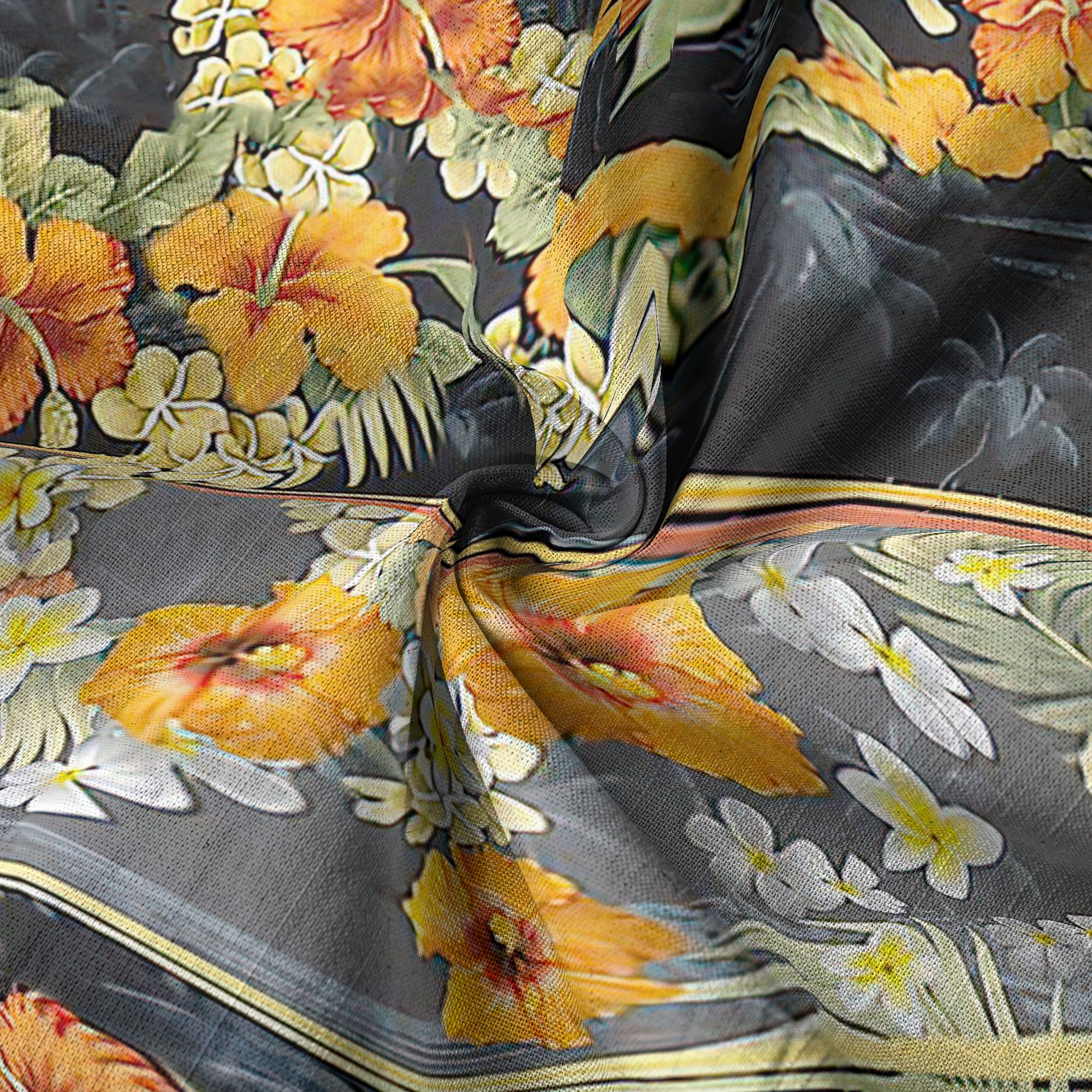 Floral Pattern Short Sleeve Luau Beach Aloha Hawaiian Shirt - The Palmix