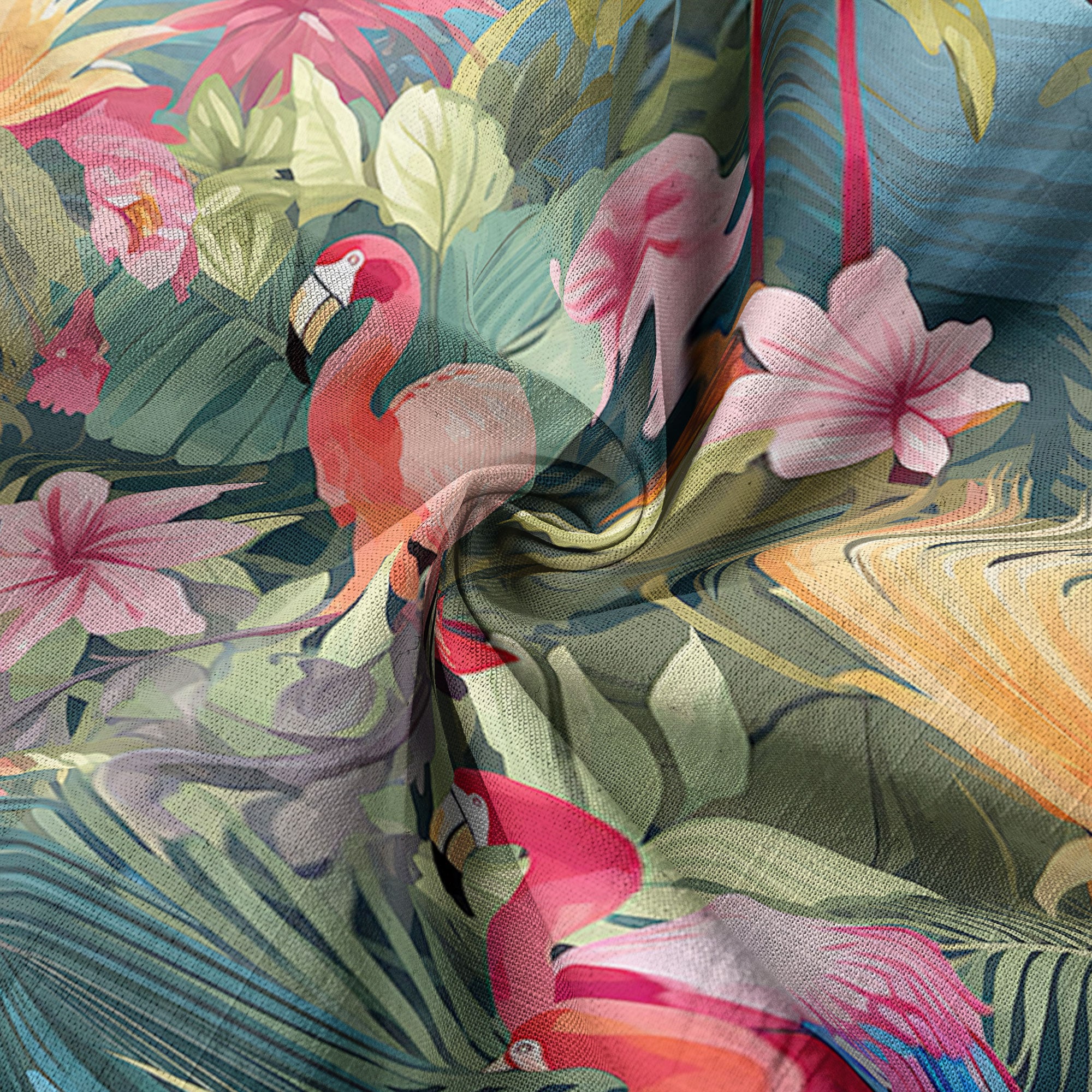 Flamingo Classic Aloha Hibiscus Hawaiian Shirt, Luau Party Outfit, Vacation Beachwear - The Palmix