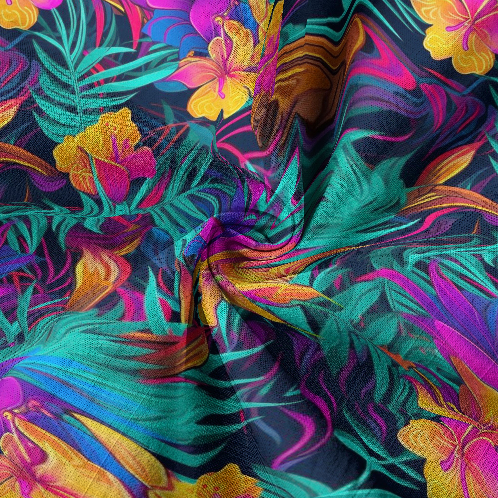 Vibrant Electric Tropical Hawaiian Shirt – Aloha Beach Pattern - The Palmix