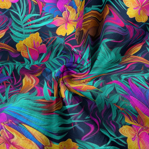 Vibrant Electric Tropical Hawaiian Shirt – Aloha Beach Pattern - The Palmix