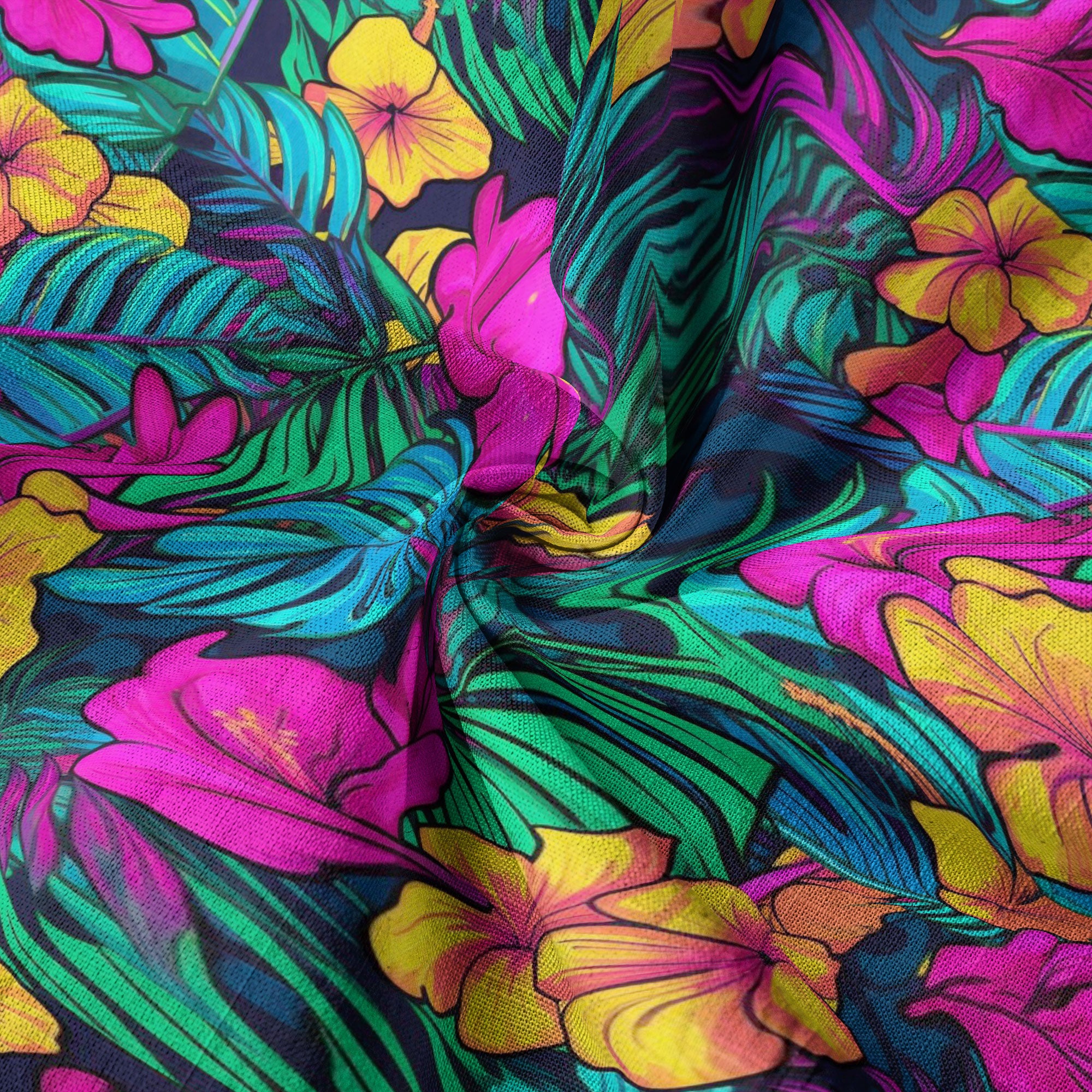 Electric Jungle Paradise Hawaiian Shirt, Colorful Tropical Beach Aloha Shirt - The Palmix