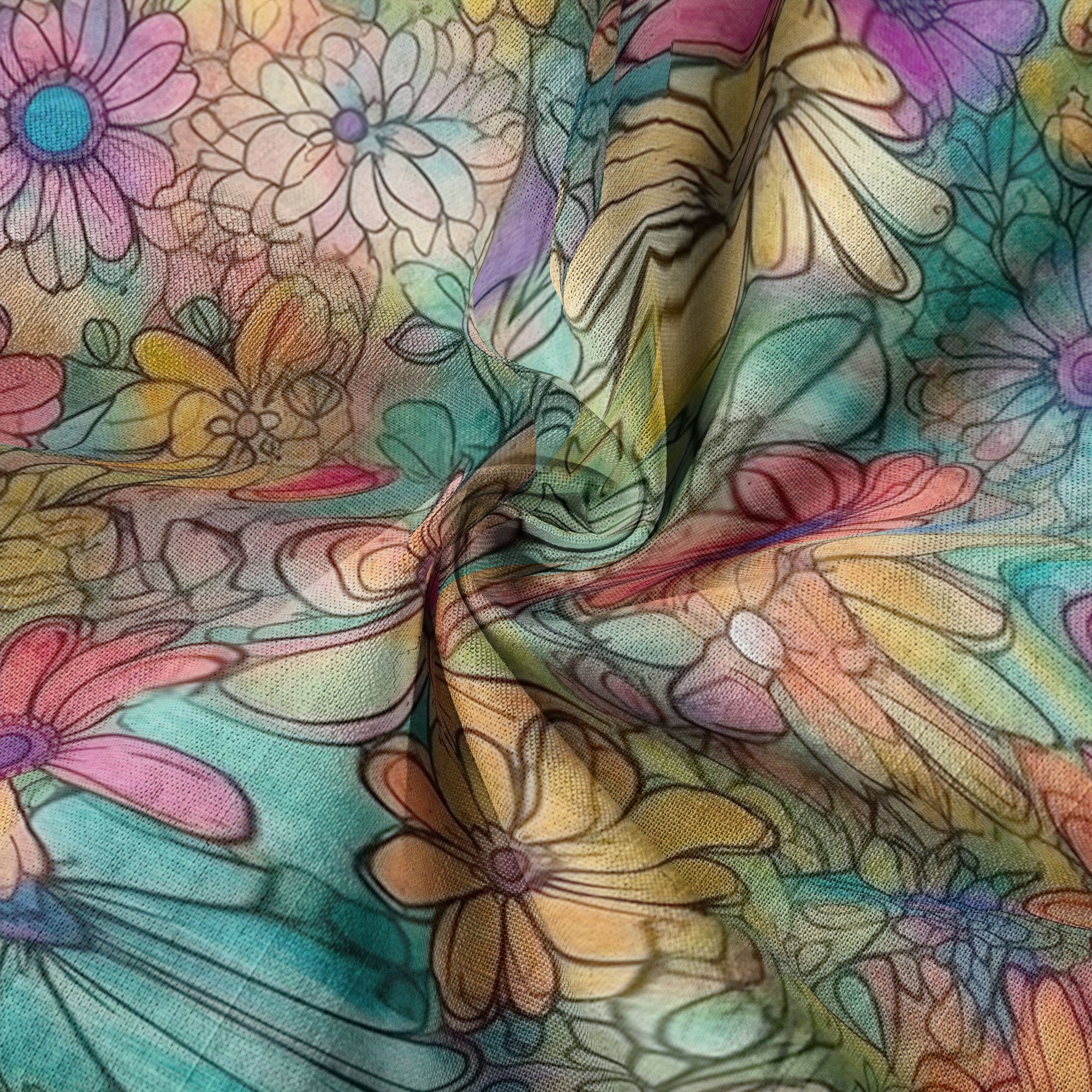 Colorful Hippie Flowers Patterns Hawaii Shirt, Groovy Floral Pattern Hawaiian Shirt for Men Women - The Palmix