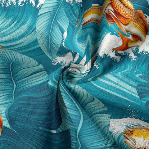 Koi Fish Hawaiian Ocean Shirt, hawaiian vacation drumfish family matching - The Palmix