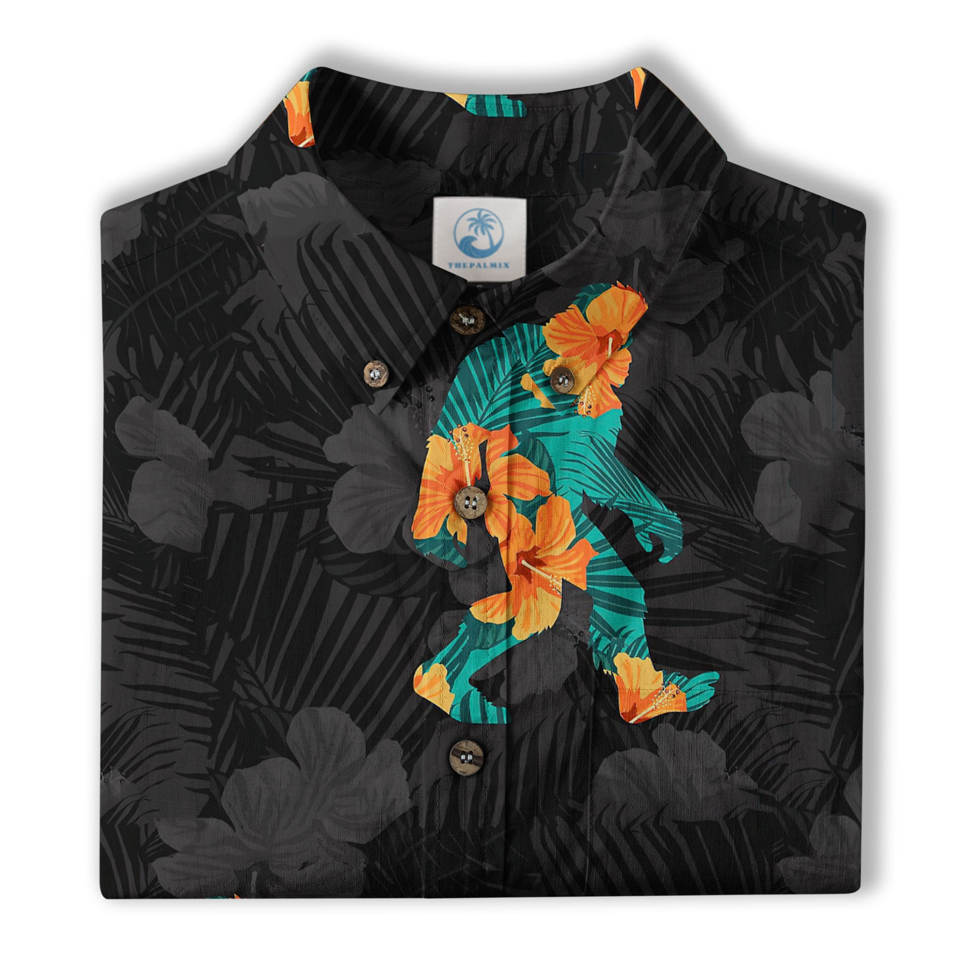 Bigfoot Men's Aloha Hawaiian Shirt, Funny Sasquatch Unisex Short Sleeve Button Shirt - The Palmix
