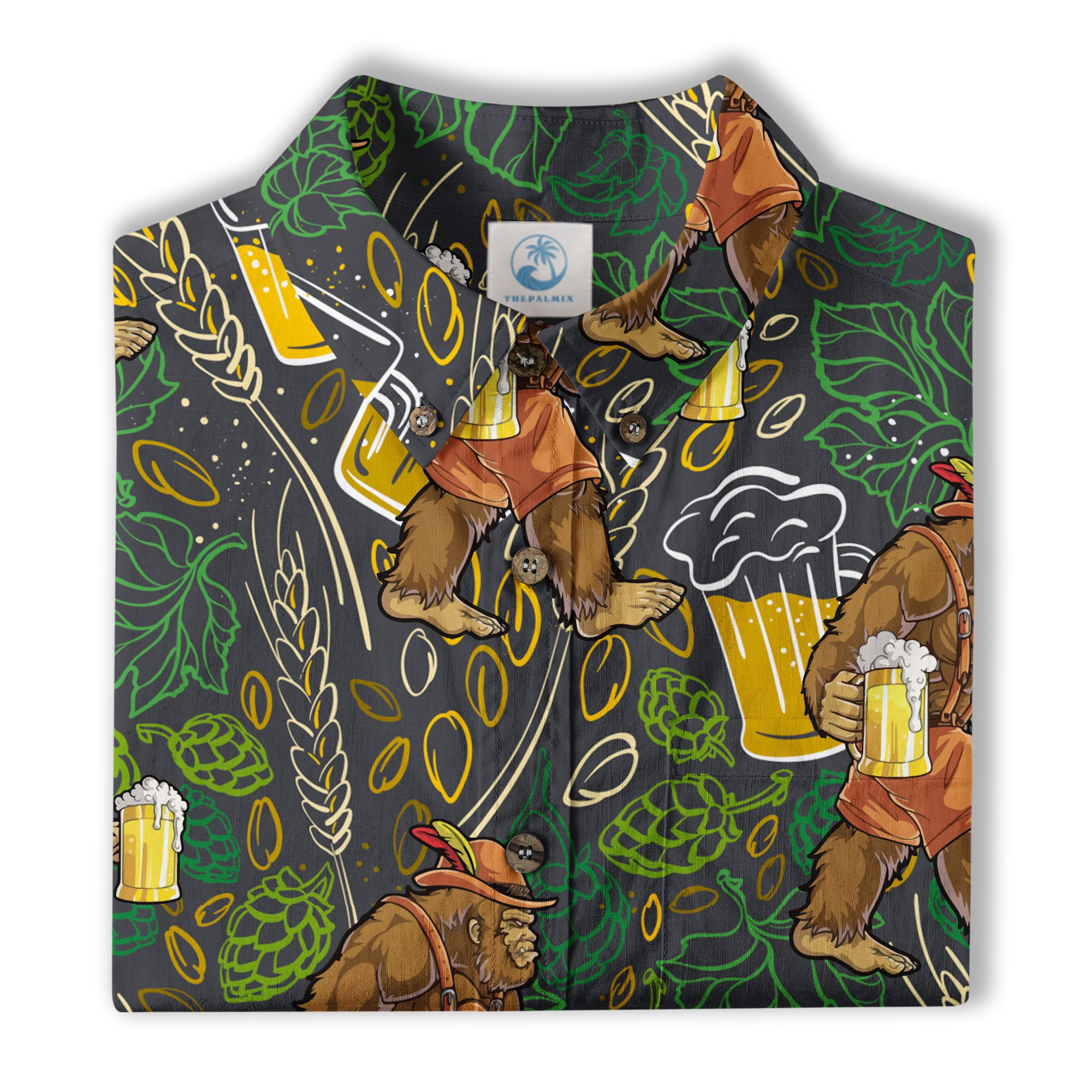 Bigfoot Beer Hawaiian Shirt, Bigfoot Aloha Shirt, Beer Button Down Shirt - The Palmix