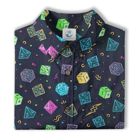 DnD Hawaii Shirt, Dice Print Hawaii Shirt, Dungeon Master Gift, Roleplaying Game Aloha Hawaii Shirt - The Palmix