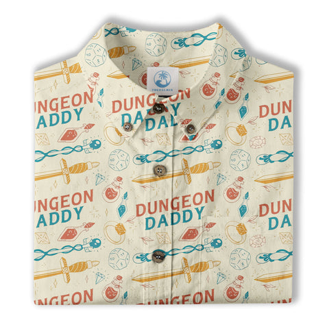 DnD Hawaii Shirt, Dice Print Hawaii Shirt, Dungeon Master Gift, Roleplaying Game Aloha Hawaii Shirt