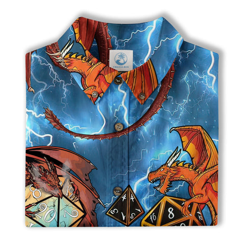 Dungeon Daddy Shirt, DnD Aloha Hawaiian Shirt, DnD Dad Hawaii Button Down Shirt - The Palmix