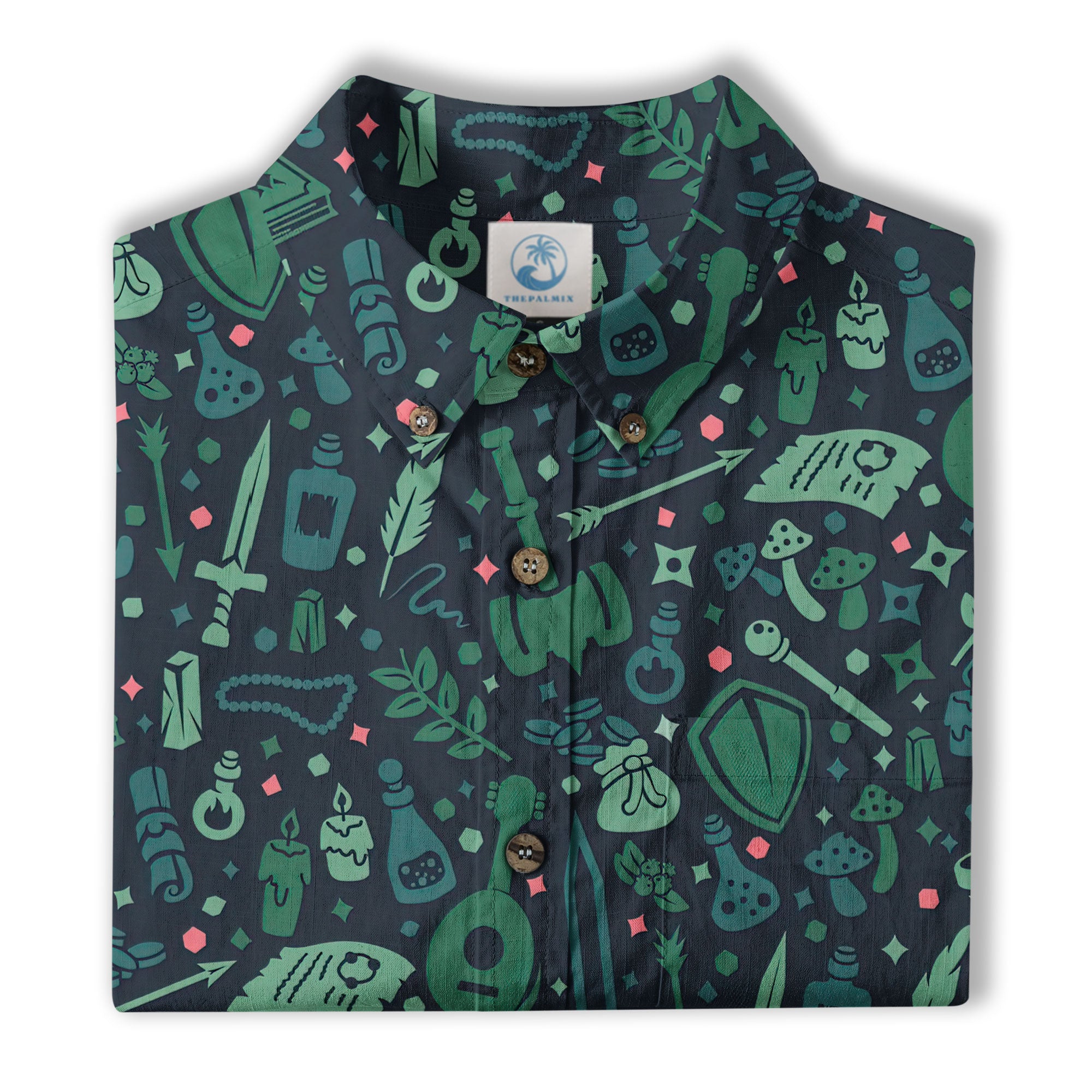 Dungeon Daddy Shirt, DnD Aloha Hawaiian Shirt, DnD Dad Hawaii Button Down Shirt - The Palmix