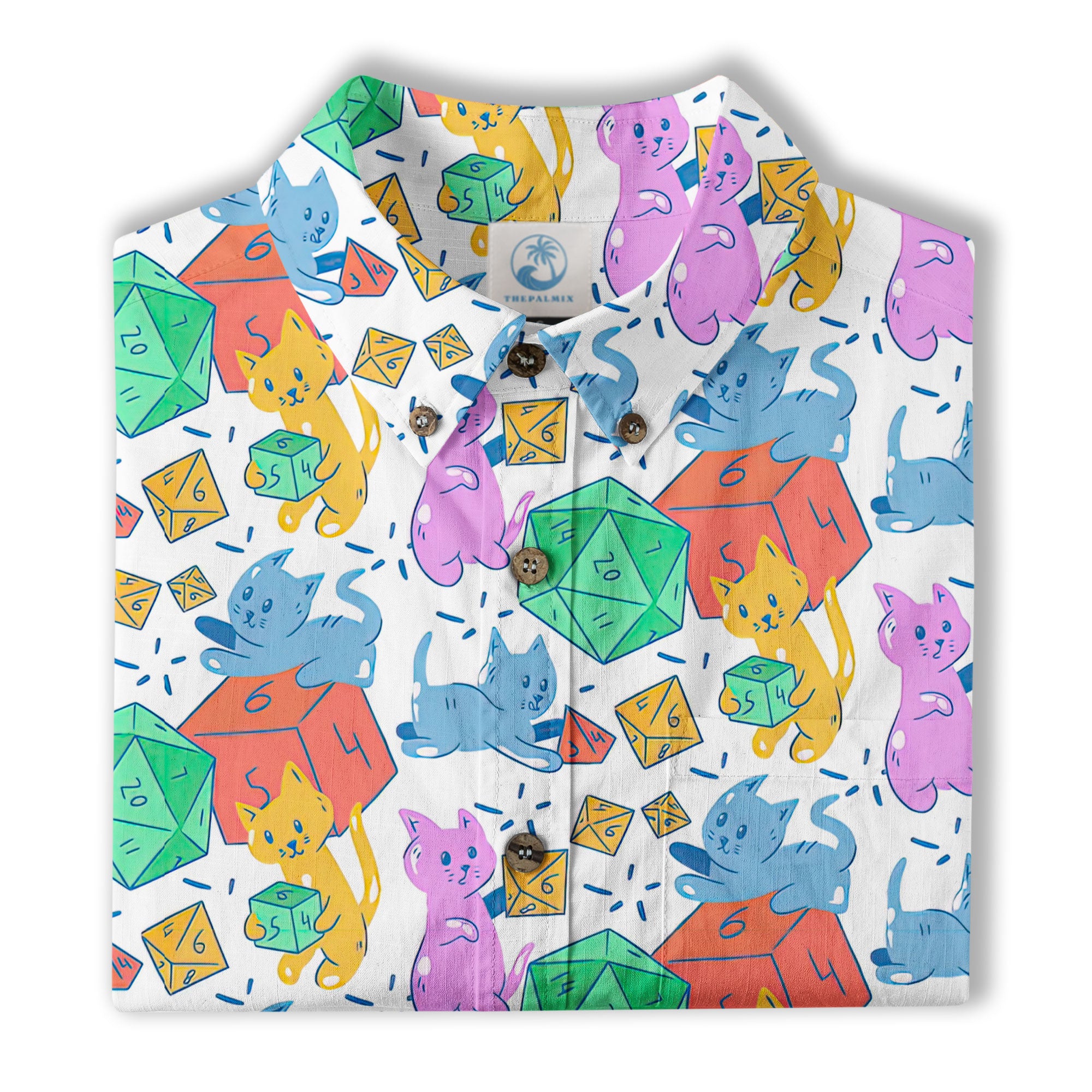 DnD Hawaiian Shirt, Dice Hawaiian Shirt, Dungeon Master Gift, Roleplaying Game Shirt - The Palmix
