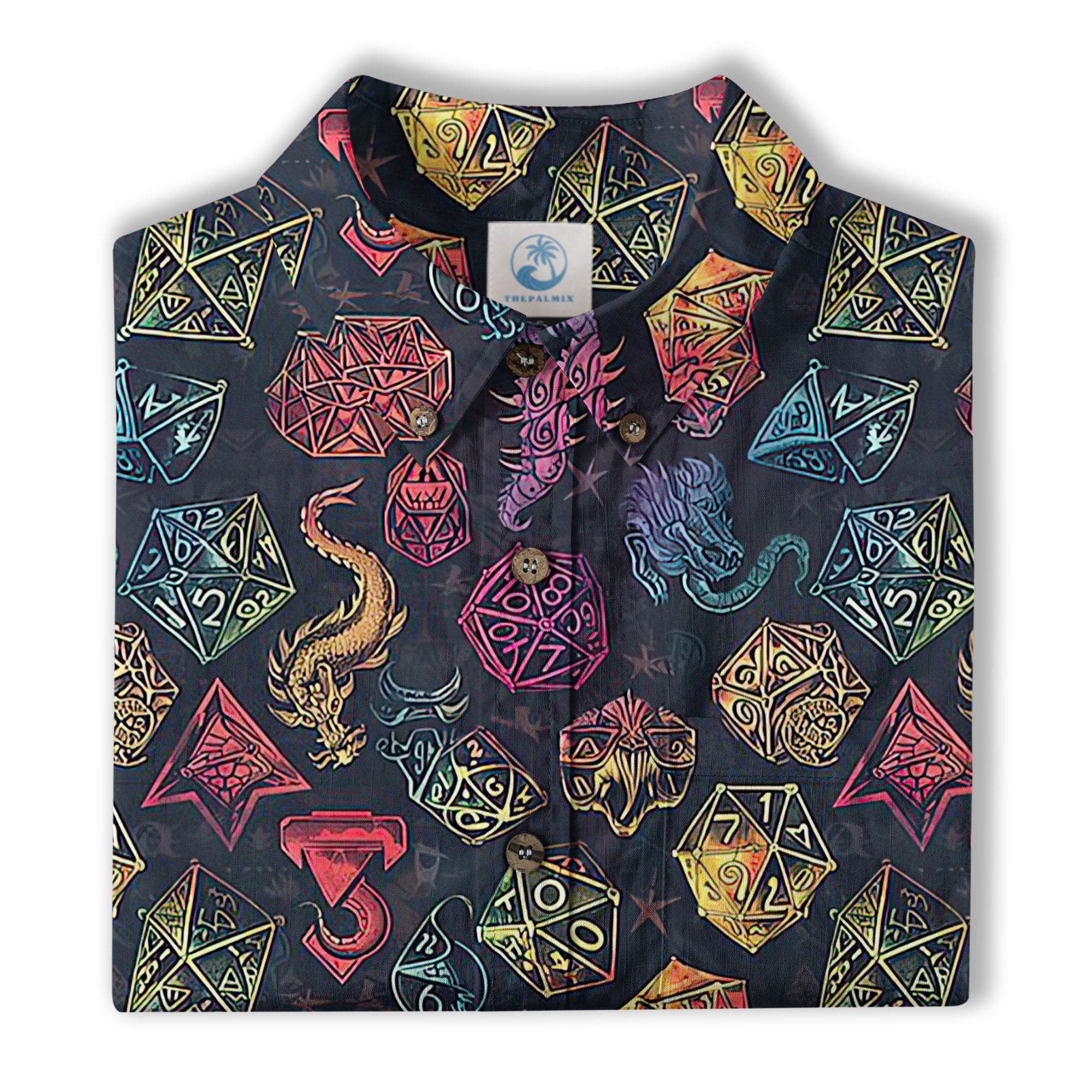 Dungeons Daddy Aloha Hawaii Shirt, DND Game Pattern Shirt Gift for Dad - The Palmix