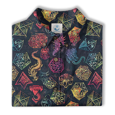 Dungeons Daddy Aloha Hawaii Shirt, DND Game Pattern Shirt Gift for Dad - The Palmix