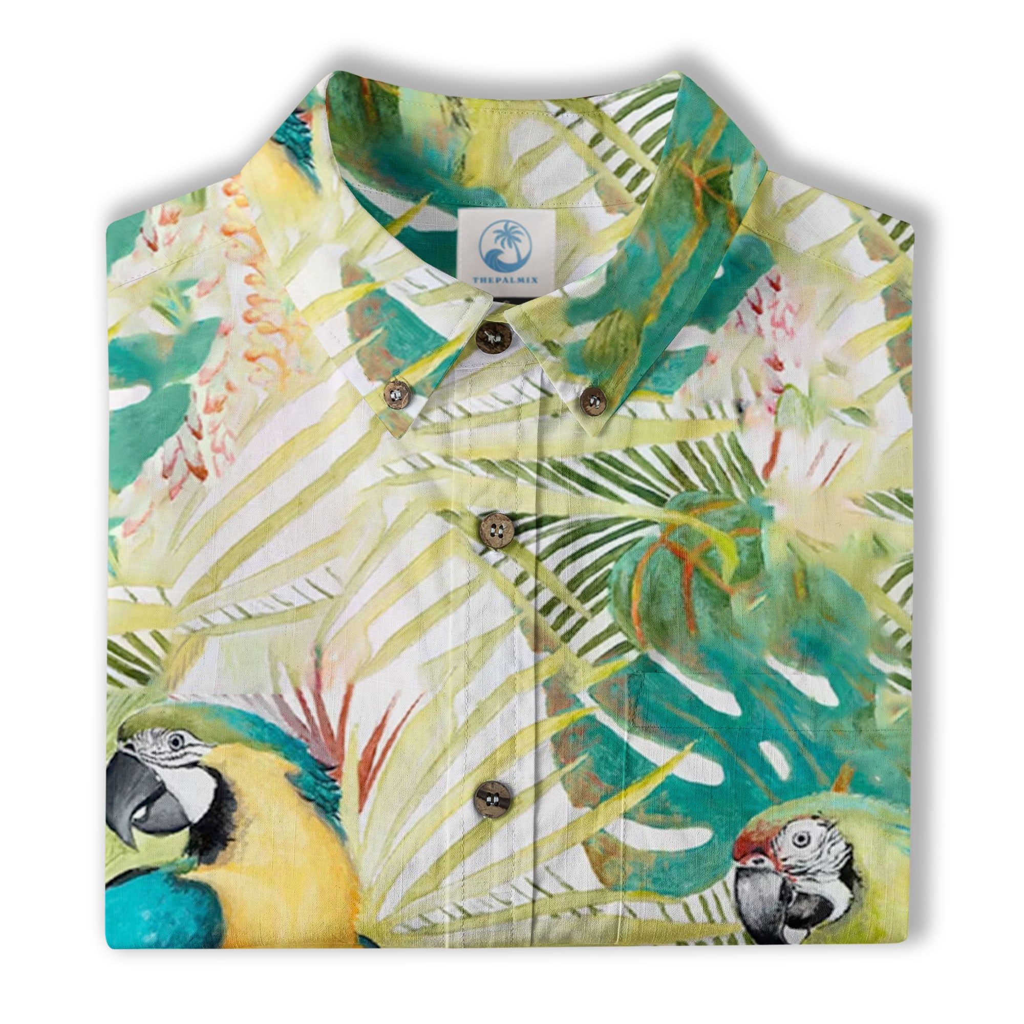 Parrot Lovers Hawaiian Shirt for Men - Tropical Summer Button Down Hawaiian Shirts - The Palmix