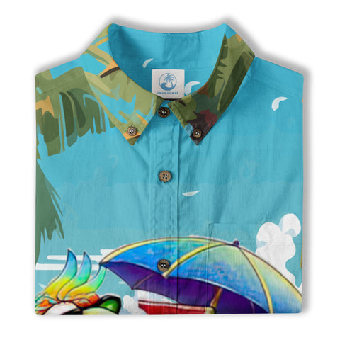 Parrot Cocktail Hawaiian Shirt for Men Women - Tropical Hawaiian Shirt - Summer Hawaiian Beach Shirt - The Palmix