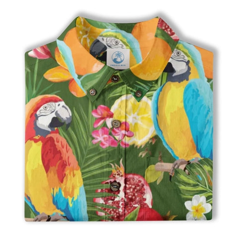 Parrot Hawaiian Shirt for Men Women, Tropical Summer Hawaiian Beach Shirt - The Palmix
