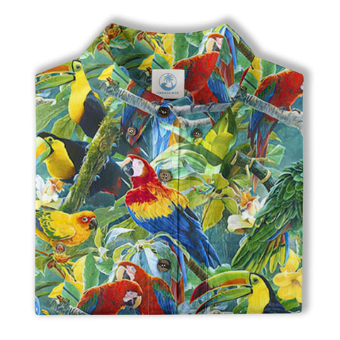 Parrot Funny Colorful Hawaiian Shirt, Aloha Summer Beach Hawaii Shirt - The Palmix