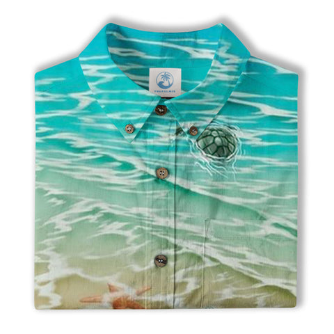 Turtle Beach Hawaiian Shirt, Aloha Summer Beach Hawaii Shirt - The Palmix