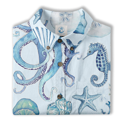Turtle Hawaiian Shirt for Men, Ocean Animals Hawaiian Shirt - The Palmix