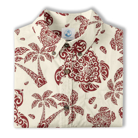Turtle Beach Summer Button Down Hawaiian Shirt, Hawaii Pattern Shirt - The Palmix