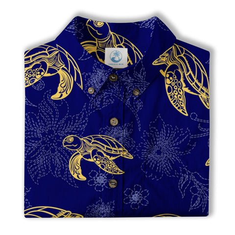 Hologram Turtle Hawaiian Shirt Button Down Beach Hawaii Shirts - The Palmix
