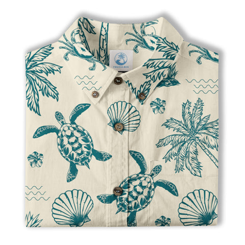 Turtle Aloha Shirt, Turtle Lover Hawaiian Shirt, Sea Lovers Aloha Shirt - The Palmix