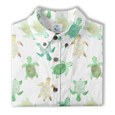 Turtle Aloha Shirt, Turtle Ocean Hawaiian Shirt - The Palmix