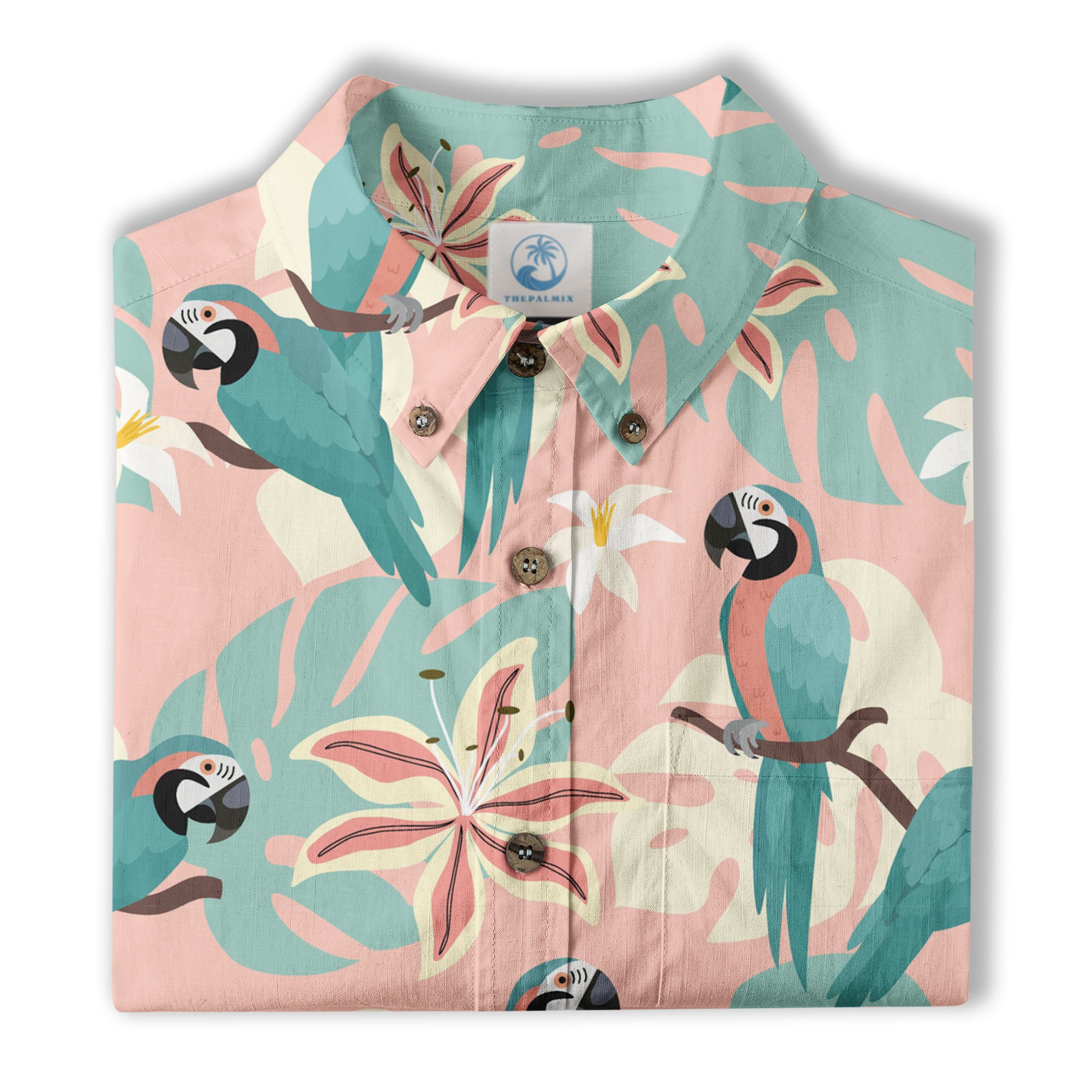Tropical Parrot Summer Hawaiian Shirt, Colorful Parrot Flowers Pattern Hawaii Shirt - The Palmix