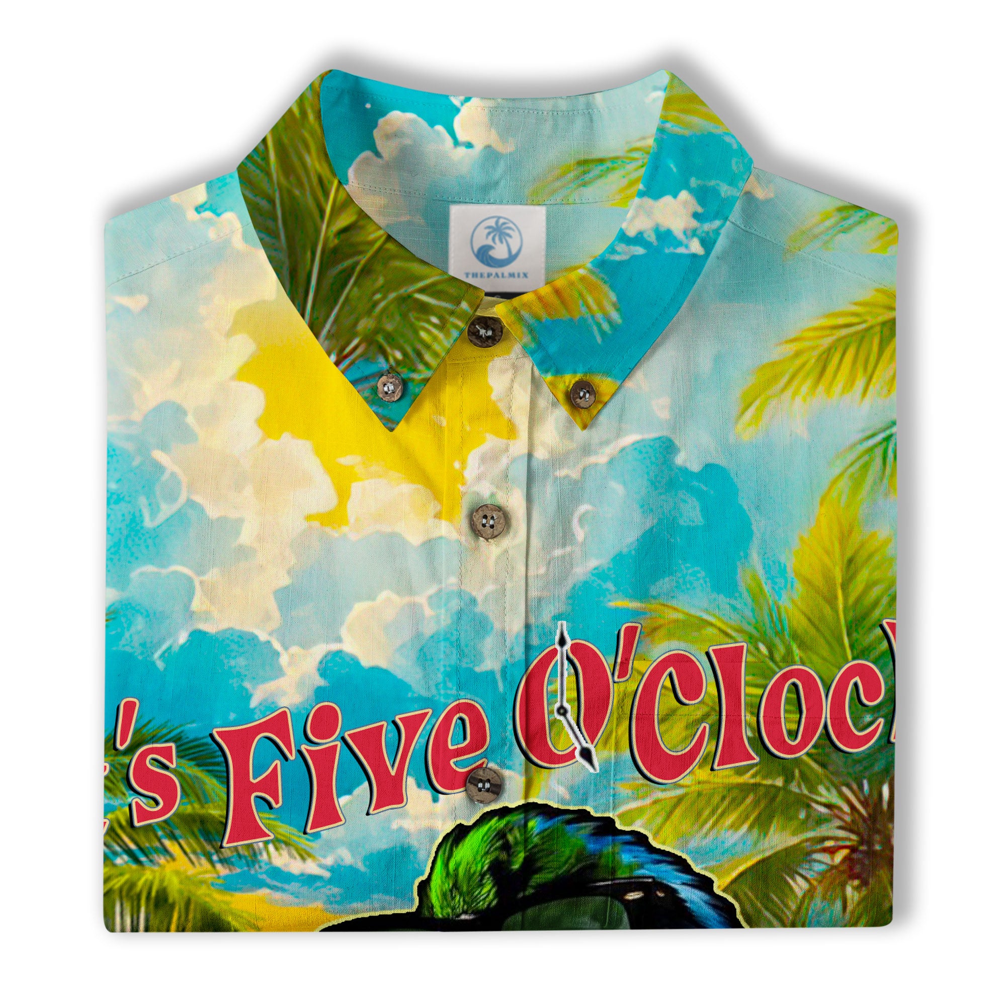 It's 5 O'clock Somewhere Parrot Hawaiian Shirt for Men, Parrot Aloha Shirt - The Palmix