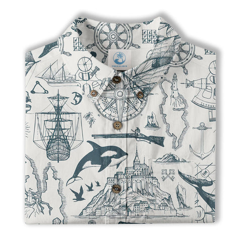 Sea Hawaiian Shirts for Men Women, Sea Animal Aloha Summer Beach Shirt Short Sleeve Button Down - The Palmix