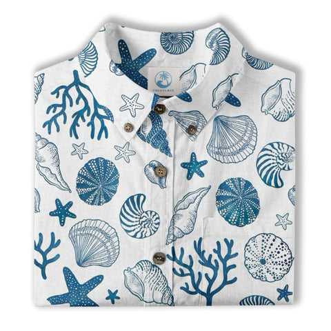 Sea Hawaiian Shirts for Men Women, Sea Animal Aloha Summer Beach Shirt Short Sleeve Button Down - The Palmix