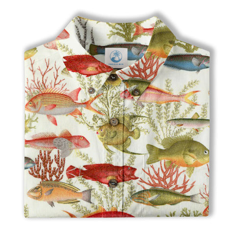 Sea Hawaiian Shirts for Men Women, Sea Animal Aloha Summer Beach Shirt Short Sleeve Button Down - The Palmix