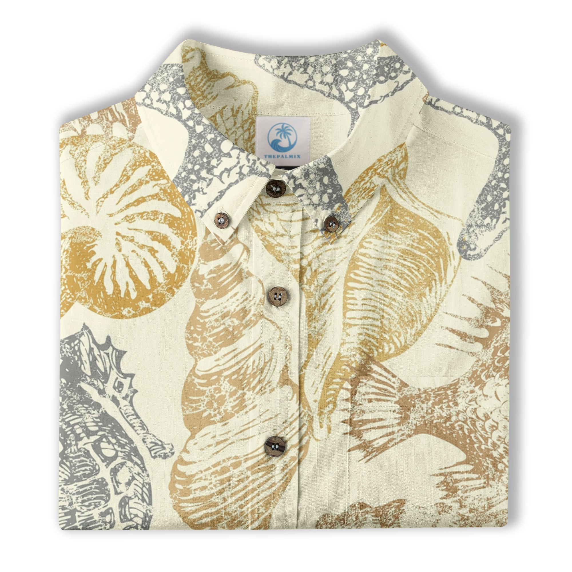 Ocean Animals Women's Hawaiian Shirt, Ocean Aloha Hawaiian Print - The Palmix