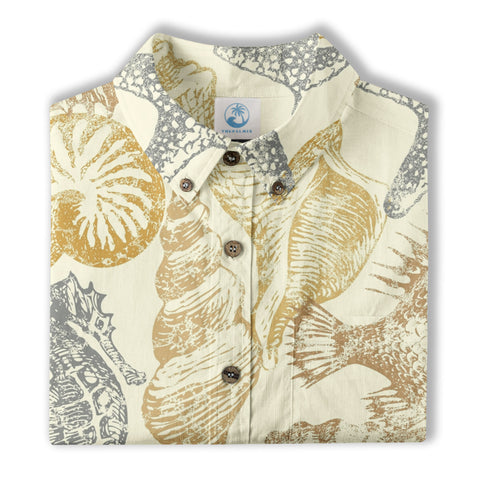 Ocean Animals Women's Hawaiian Shirt, Ocean Aloha Hawaiian Print - The Palmix