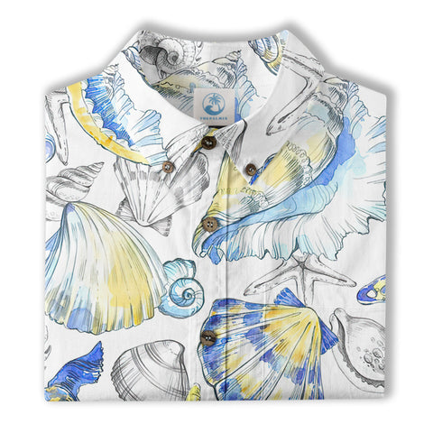 Ocean Animals Women's Hawaiian Shirt, Ocean Aloha Hawaiian Print - The Palmix