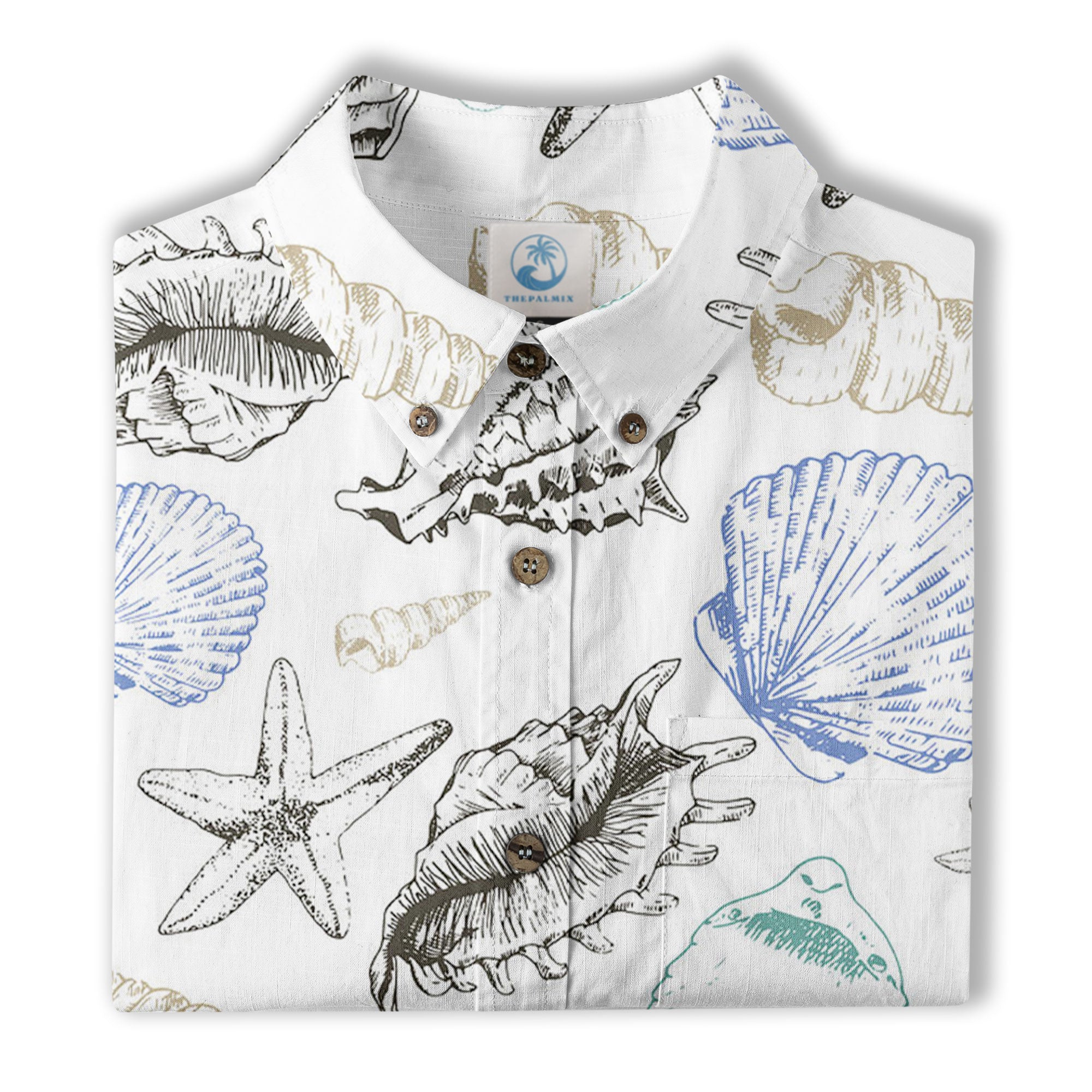 Sea Shells Animal Pattern Hawaii Shirt, Turtle Hawaiian Shirt for Men Women - The Palmix