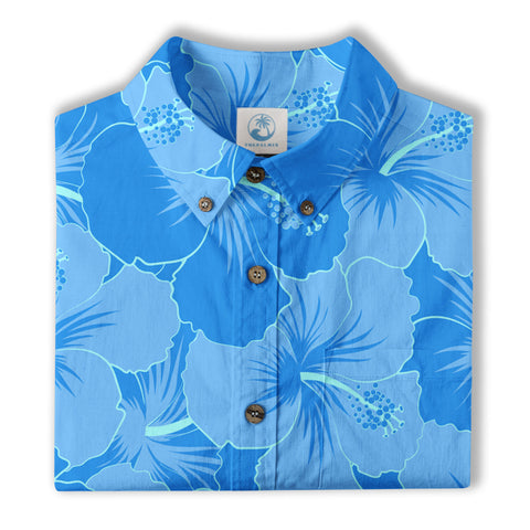 Floral Pattern Hawaii Shirt, Hibiscus Flower Shirt - The Palmix