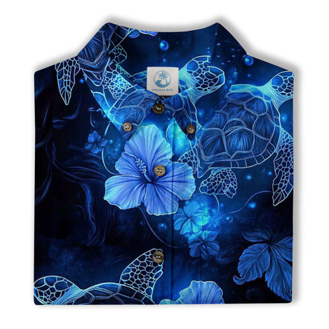 Ocean Animals Hawaiian Button Up Shirt, Sea Hawaii Shirt - The Palmix