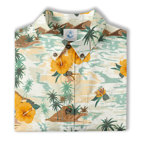Ocean Animals Hawaiian Button Up Shirt, Sea Hawaii Shirt - The Palmix
