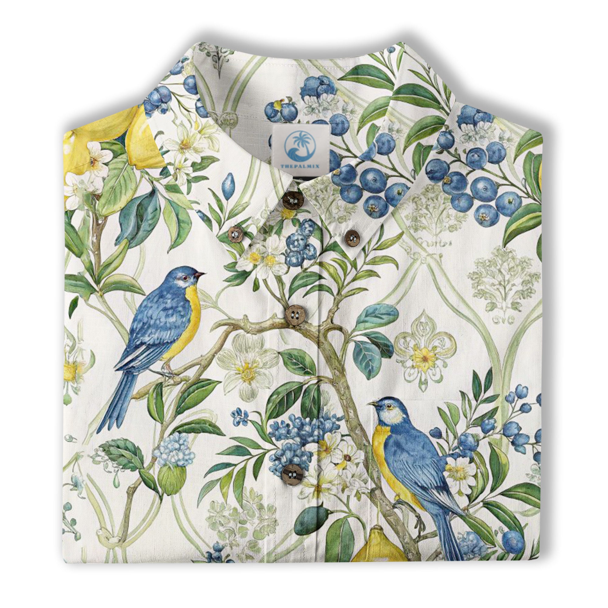 Tropical Fruits Aloha Hawaiian Button Up Shirt, Summer Beach Aloha Hawaii Shirt - The Palmix