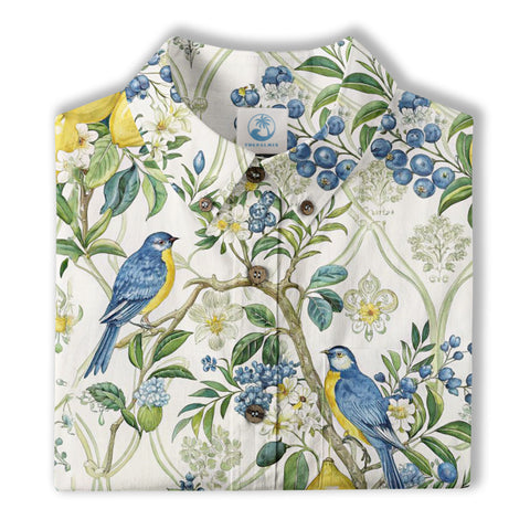 Tropical Fruits Aloha Hawaiian Button Up Shirt, Summer Beach Aloha Hawaii Shirt - The Palmix