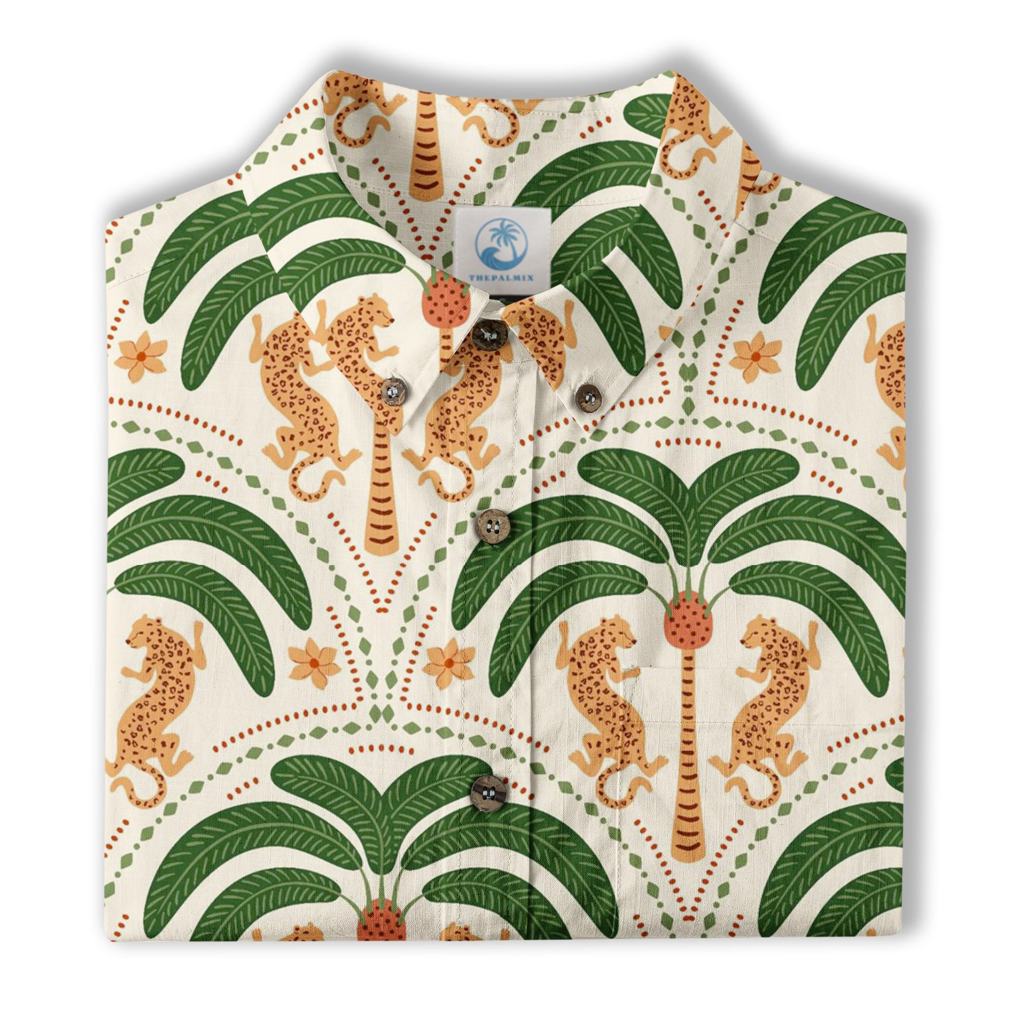 Tropical Fruits Aloha Hawaiian Button Up Shirt, Summer Beach Aloha Hawaii Shirt - The Palmix