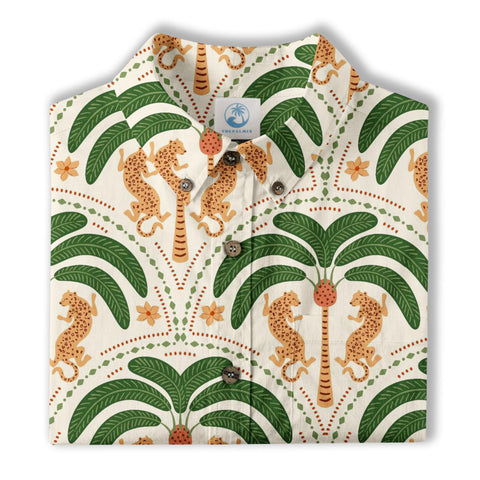 Tropical Fruits Aloha Hawaiian Button Up Shirt, Summer Beach Aloha Hawaii Shirt - The Palmix