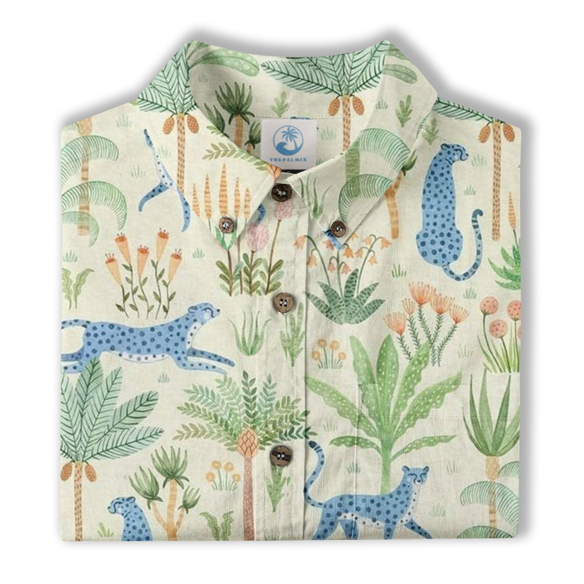 Tropical Fruits Aloha Hawaiian Button Up Shirt, Summer Beach Aloha Hawaii Shirt - The Palmix